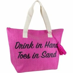 Top 10 🌟 Magid Drink In Hand Toes In Sand Insulated Straw Beach Tote ❤️