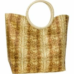 Buy 😍 Magid Snake Print Circle Handle Straw Beach Tote 💯