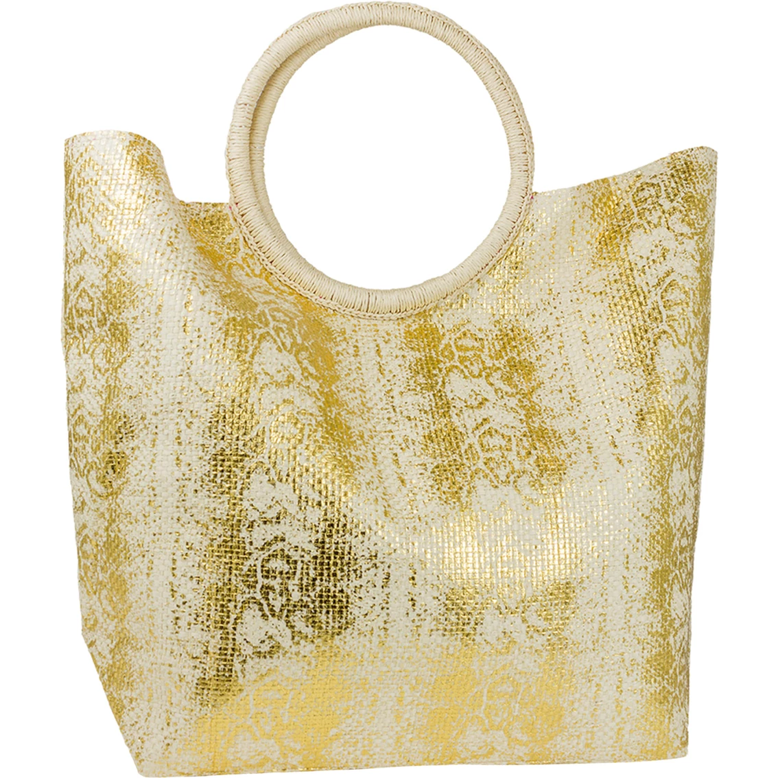 Buy ๐ Magid Snake Print Circle Handle Straw Beach Tote ๐ฏ - Image 2