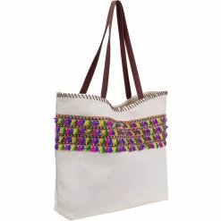 Best reviews of 😍 Magid Cotton Canvas Rainbow Fringe Tote 🎉