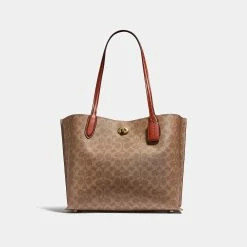 Cheapest 🎁 COACH Willow Signature Leather Tote 👍
