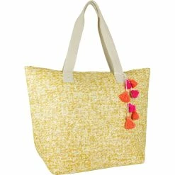 Wholesale 👍 Magid Two Tone Insulated Tassel Straw Beach Tote 🎁