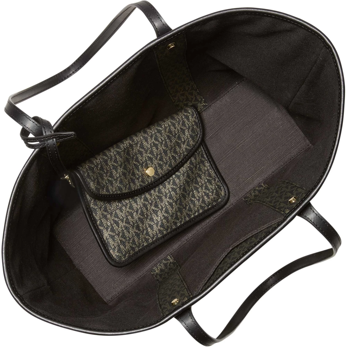 Wholesale π Michael Kors Eva Large Tote, Black Gold π - Image 3