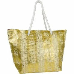 Brand new ✨ Magid Straw Metallic Printed Tote With Rope Handles 💯