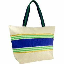 Best deal 🤩 Magid Metallic Colored Striped Straw Beach Tote ⌛