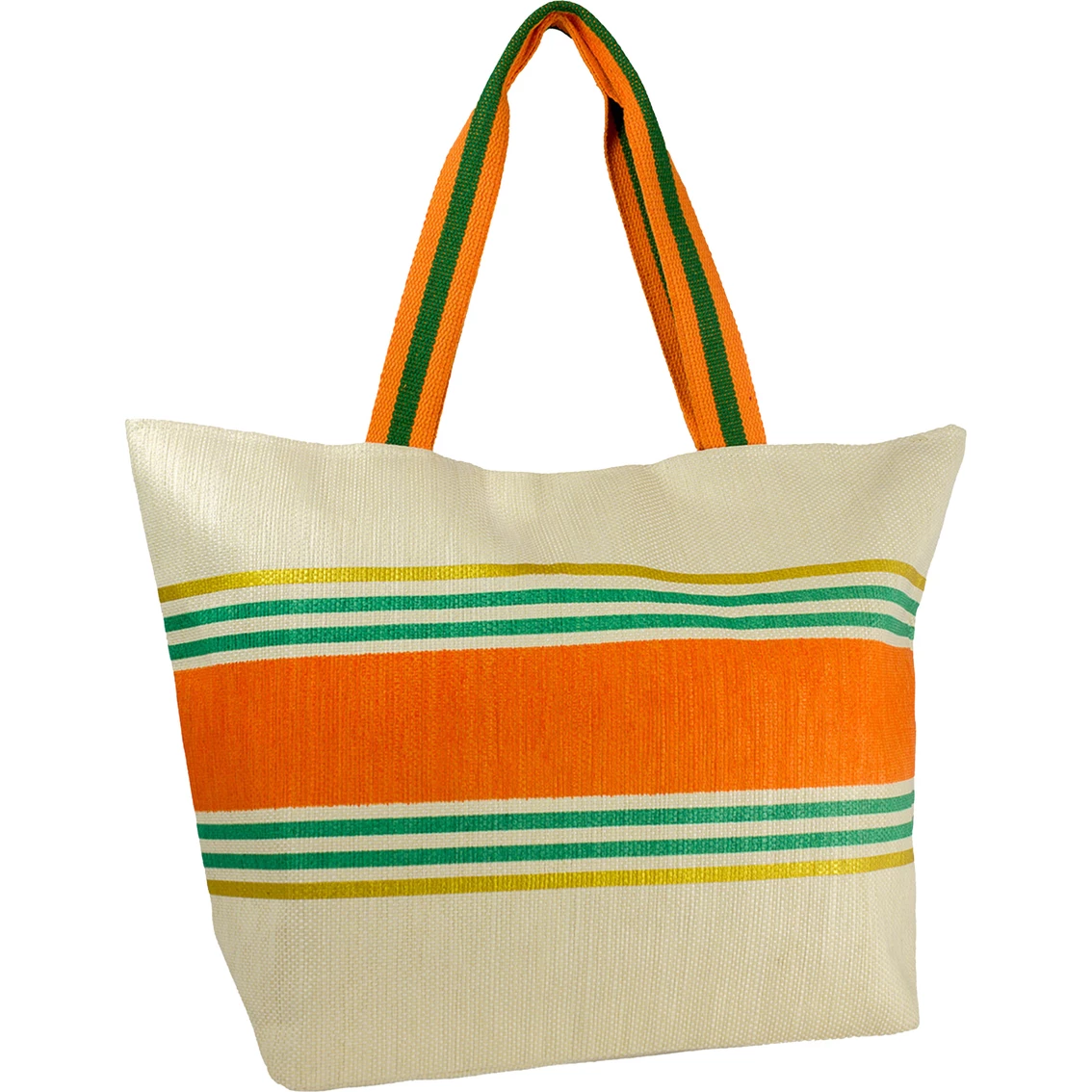 Best deal ๐คฉ Magid Metallic Colored Striped Straw Beach Tote โ - Image 2