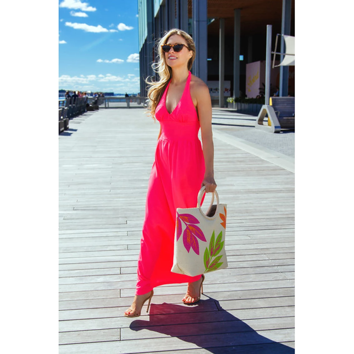 Deals ✔️ Magid Straw Floral Printed Tote With Circle Handles 🎁 - Image 3