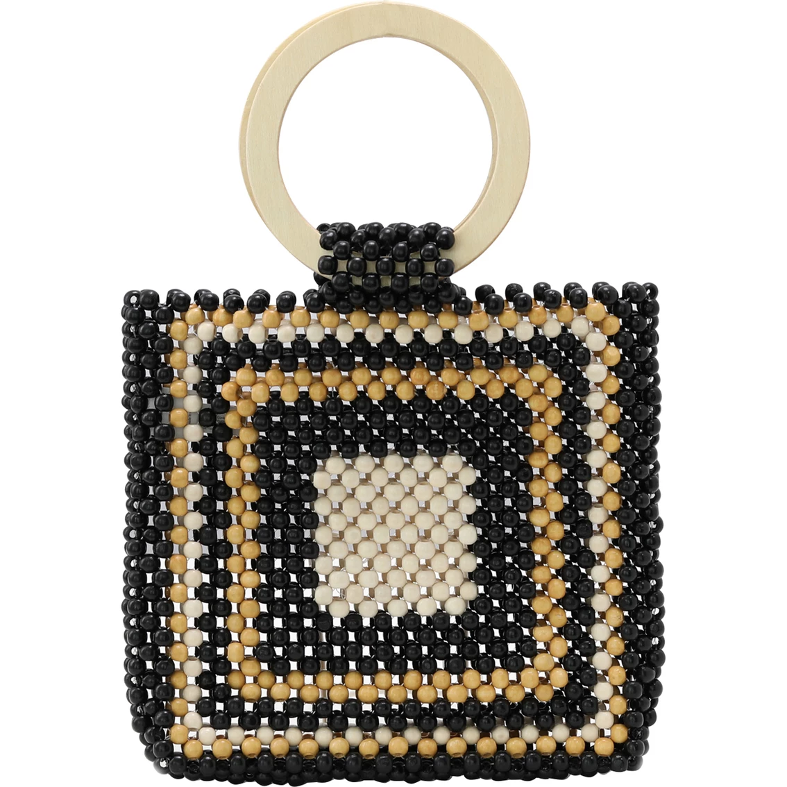 Budget โจ Violet Ray Becca Wooden Beaded Mini Tote โค๏ธ