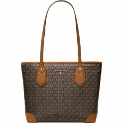 Best Sale 😉 Michael Kors Eva East West Top Zip Tote, Brown Acorn 🎉