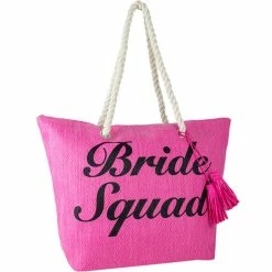 Coupon 🎁 Magid "Bride Squad" Straw Beach Tote 💯