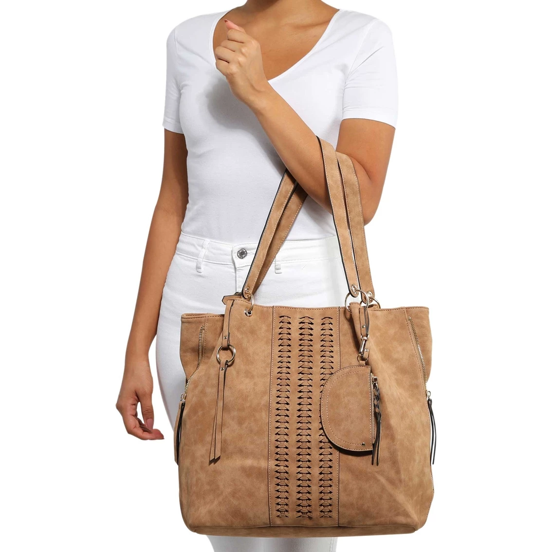 Cheap ๐งจ Violet Ray Krista Triple Entry Woven Tote ๐คฉ - Image 4