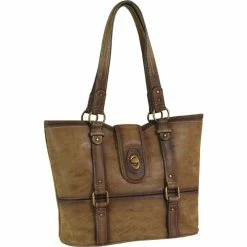 Cheap 😀 Justin Tote Burnished Brown With Straps 🤩