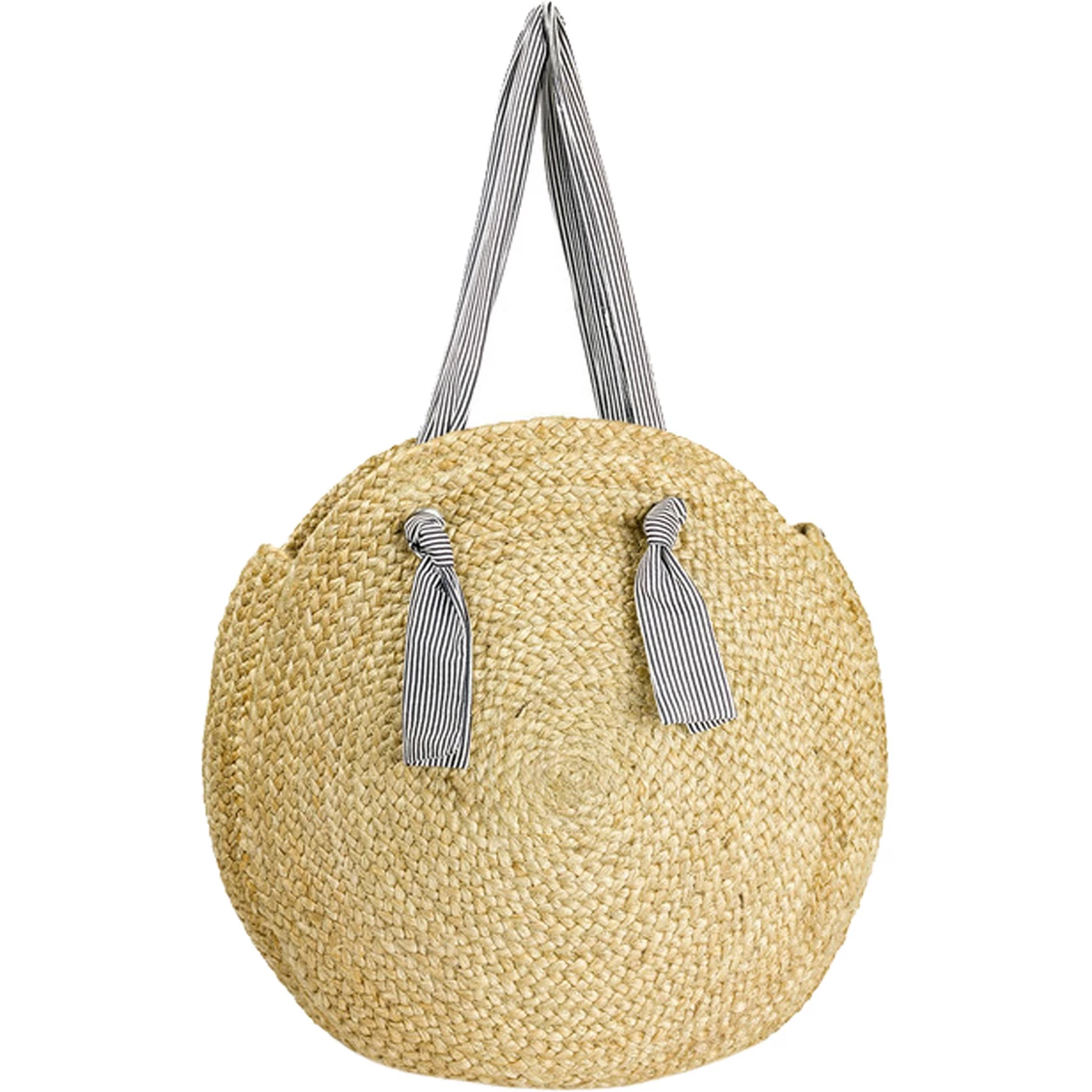 Best deal ๐ Magid Jumbo Cotton Striped Handles Jute Straw Circle Tote ๐