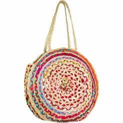 Brand new 🎁 Magid Jumbo Rainbow Jute Straw Circle Tote 🎁