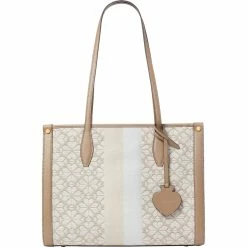 Buy ๐ Kate Spade New York Spade Flower Jacquard Stripe Market Medium Tote โค๏ธ