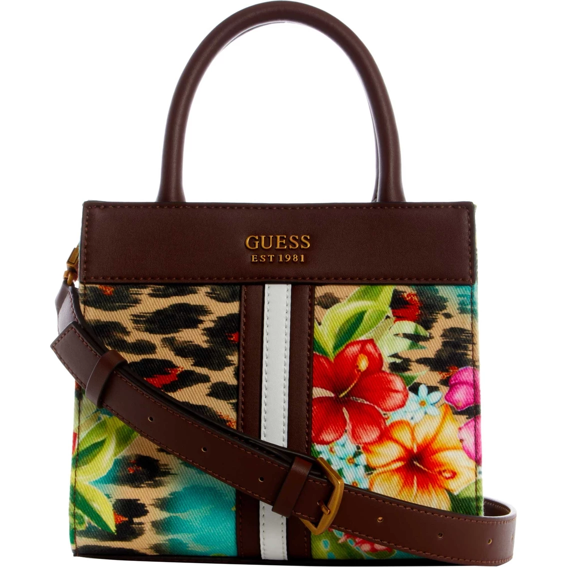 Best Sale ๐ Guess Kasinta Leopard Floral Mini Tote ๐งจ